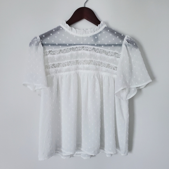 Forever 21 Tops - Forever 21 White Babydoll Top
